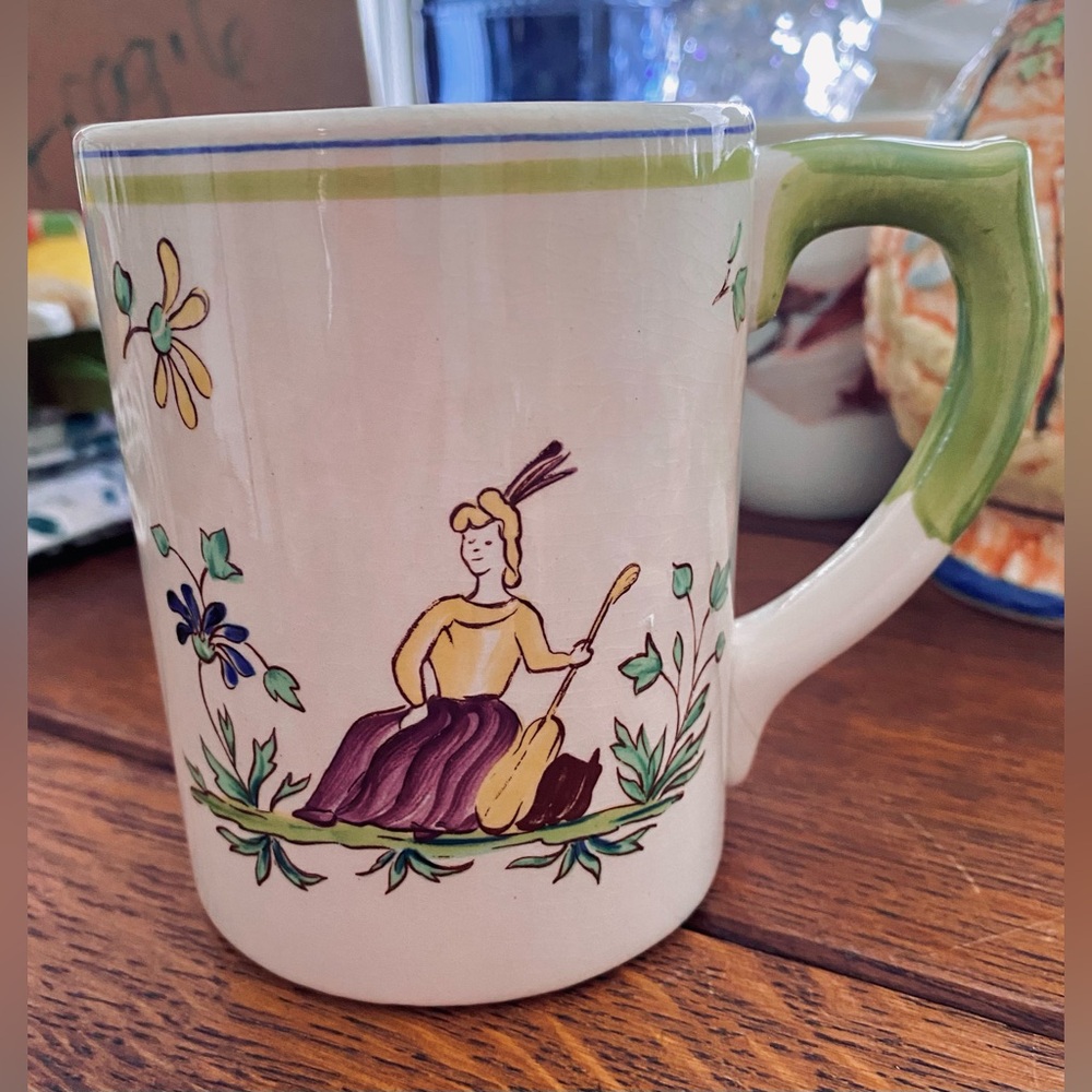 Longchamp France Moustiers (village) Mug Vintage 1990s. From Burgandy Stunning